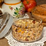 Bote de cristal con avena