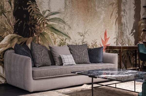 Salon con papel pintado