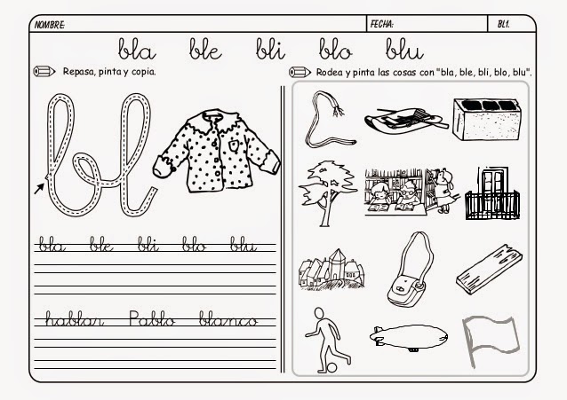 cuaderno con letras bl