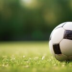 Pelota de futbol en campo